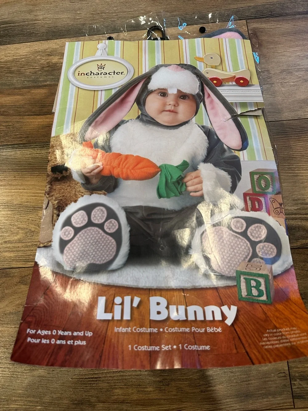 InCharacter Lil' Bunny Infant Costume - Gray Halloween Baby 6-12 months